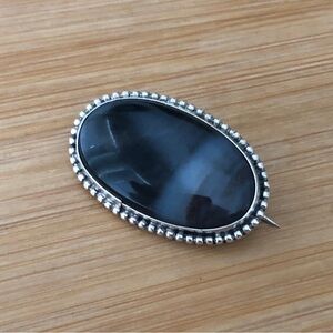 $36 Southwest Estate Brooch With Locking Pin Sterling Silver Unmarked